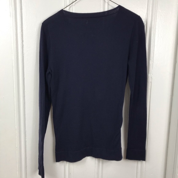 J.Crew Factory navy pineapple sweater long sleeve - Picture 7 of 8